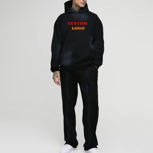 Sublimation Men Tracksuit Wholesale Casual Polyester <b>Hoodie</b> <b>Plain</b> Set Unisex Custom Logo Breathable Winter Tracksuit - Product Image 1