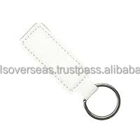 Porte-clés en cuir blanc au design simple, porte-clés en cuir cousu, porte-clés durable pour clés de voiture, sacs et accessoires - Product Image 4