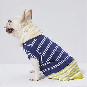 ODM col rond bleu et jaune bande chien vêtements polo pour animaux de compagnie - Product Image 5