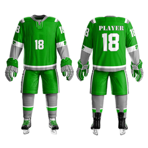 Custom Ice Hockey Uniform Sublimated Hockey Jersey and Pants Set Team Wear Professional Kit Breathable Short Sleeve Wholesale - Product Image 6