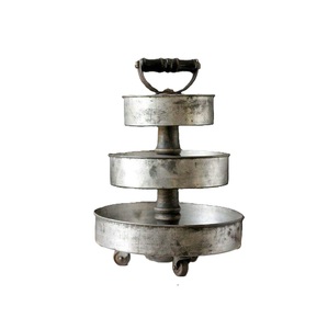 Galvanized Metal <b>3</b> <b>Tier</b> Oblong Serving Tray And Display <b>Stand</b> Decorative Dessert Cupcake <b>Stand</b> For Kitchen Dining Party & Home - Product Image 6