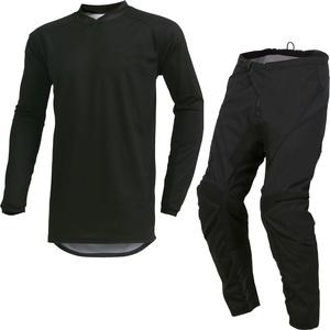 Ensemble de motocross pour homme, maillot et pantalon noirs à manches longues, polyester à séchage rapide, pour toutes les saisons, vêtements de course moto - Product Image 1
