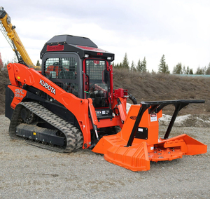 Kubota Skid Steer Loader with Heavy Duty Hydraulic Mulcher Attachment for Forestry Land Clearing BrushCutting <b>Vegetation</b> Control - Product Image 1