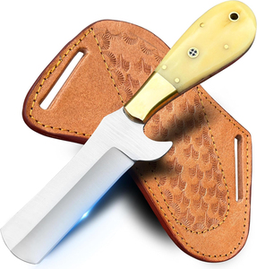 Cuchillo de Acero al Carbono para Cortar Madera, Hoja de Acero Inoxidable de 0.6mm de Grosor, Borde Recto, Herramienta para Trabajar la Madera con Funda de Cuero, OEM - Product Image 1