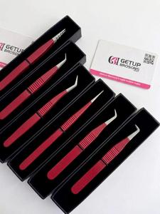 Pince à épiler professionnelle GETUP BROSONS IMPEX en acier inoxydable durable, anti-magnétique, anti-statique, à pointe lisse de 10 mm - Product Image 1