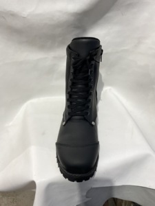 Bottes de course unisexes, bottes à hauteur de cheville, chaussures de moto à lacets, chaussures en cuir noir - Product Image 5