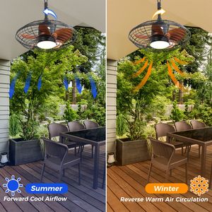 Ventilatore da soffitto a LED da 20 pollici con motore DC, 18W, 3CCT e pale in ABS, montaggio a sospensione con gancio per esterni, patii e pergole - Product Image 4