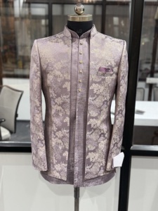 Último Modelo de Chaqueta de Traje de Boda Brocade Bandhgala de Lujo para Hombre, Diseño Jacquard, Ropa de Novio, Proveedor Mayorista - Product Image 5