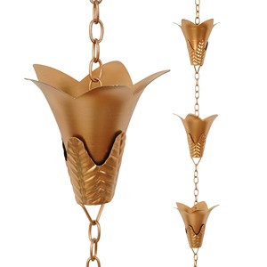 Chaîne de pluie décorative moderne en métal pour la décoration des patios et des toits - Product Image 2