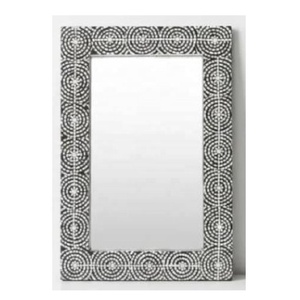 Rectangular <b>Mosaic</b> Bone Inlay <b>Mirror</b> Frame Geometric Design for Hallway Living Room Bedroom Bathroom Home Decor <b>Mirror</b> Frame - Product Image 1