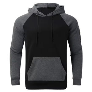 Conjunto de Sudadera con Capucha y Mangas Raglán para Hombre, Negro y Gris, Chándal Informal, Corte Regular, Ropa de Otoño - Product Image 2