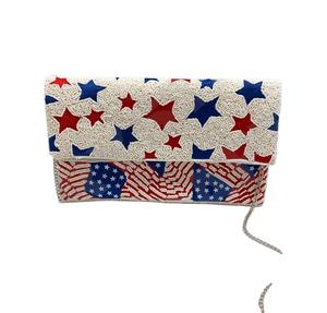 Bolso de noche de fiesta con cuentas personalizadas de estrellas blancas, bolsos de hombro de diseñador para mujer, monederos y bolsos de lujo para fiestas - Product Image 1