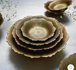 Handmade Metal <b>Bowls</b> Set With Oriental Carved Design For Food Serving Gifting - Product Image 6