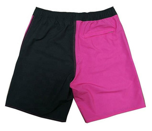 Men's Color Blocked Blue Pink Breathable Quick Dry Board Shorts Mid Waist Drawstring Swim Trunks Side Stripe Pockets Beach - Product Image 3