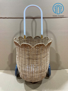 Nuevo Carrito de Compras de Mimbre Hecho a Mano, Juguete para Niños, Carrito de Bebé, Cesta de Almacenamiento de Mimbre, Decoración para Guardería, Regalo, Carritos de Bebé - Product Image 2