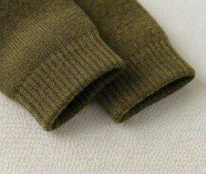 Crew <b>Socks</b> For <b>Women</b> Olive Green Solid Color Knitted Breathable Daily Wear Autumn Standard Length - Product Image 6
