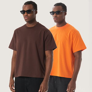 Men's Cotton/Bamboo Fiber Heavyweight Oversized T-shirt Custom Made Boxy Fit Blank Washed Front <b>Logo</b> Quick Dry Casual - Product Image 3