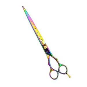 Ciseaux de coiffure professionnels Morje Surgical, acier inoxydable, lame tranchante, manche moyen, pour droitiers, finition arc-en-ciel, réutilisables - Product Image 4