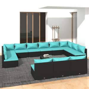 Conjunto de Muebles de Jardín en Negro y Azul Agua - Product Image 1