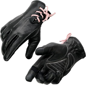 Gants de sport Samroz pour hommes en cuir véritable noir, tactiles, légers, pour l'extérieur - Product Image 1