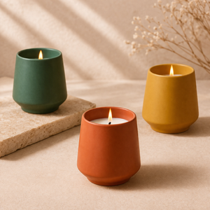 Vaso de cerámica de lujo para velas con pedestal elevado, doble asa, resistente al calor, pared gruesa, acabado liso, decoración del hogar, soporte para velas de múltiples mechas - Product Image 2