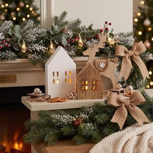Décorations de maison en bois, 2 pièces, style rustique, pour table de Noël, thème hiver, forêt, ferme, montagne - Product Image 3