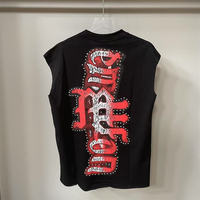 T-shirt sans manches personnalisable pour homme, style streetwear, impression numérique, mélange de coton tricoté, respirant, séchage rapide, écologique, devant imprimé