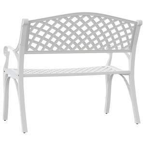 Banc de jardin en aluminium coulé et fer blanc, collection de bancs de patio, résistance moyenne - Product Image 5