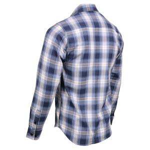 Low MOQ Competitive Price Premium <b>Blue</b> Plaid <b>Flannel</b> <b>Shirt</b> Custom Cotton Button Down Casual Workwear <b>Shirt</b> Wholesale Supplier - Product Image 5