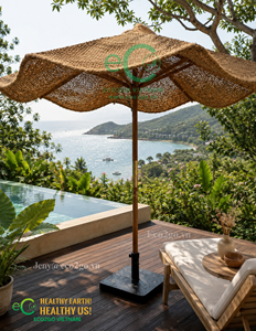 Parasol en fibre de coco naturelle pour espaces commerciaux extérieurs, hôtellerie et aménagement paysager de stations balnéaires Eco2go Vietnam - Product Image 6