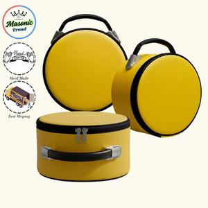 Étui personnalisé en cuir véritable pour fez maçonnique - Sac de rangement pour insignes - Cadeau haut de gamme en cuir pour membre de loge MFC-0017 - Product Image 6