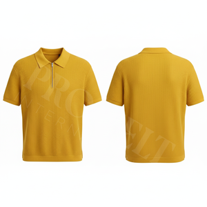 Chemise respirante à séchage rapide de qualité supérieure avec fermeture éclair sur le devant, en coton tricoté élégant à manches courtes, décontractée, confortable, imprimée et personnalisable - Product Image 6