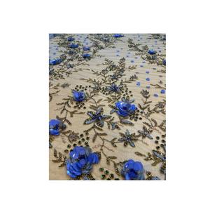 Exportador indio de tela de seda con bordados y adornos de cuentas para todo tipo de confección de vestidos, suministro al por mayor para compradores de fábrica. - Product Image 2