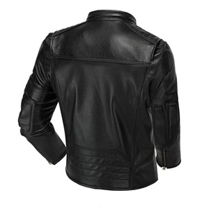 Blouson de motard vintage 2026 en cuir véritable de vachette et de mouton, col montant, nouveau style printemps pour homme - Product Image 3