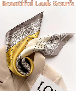 Bandanas ethniques personnalisées en gros OEM en stock, foulard 100 % soie uni ou à carreaux avec logo personnalisé, haute qualité, multifonctionnel - Product Image 3