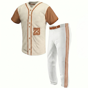 Ensemble uniforme de baseball vert personnalisé avec maillot à col en V numéro 23 et pantalon blanc pour hommes adultes, tenue d'équipe - Product Image 2