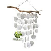 Disco Circular de Concha de Capiz Natural Pulido a Mano con Dos Orificios para Colgar, Adorno Decorativo para Manualidades del Hogar
