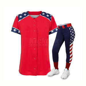 Conjunto de Uniforme de Softbol Transpirable de Poliéster de Estilo Moderno, Jersey y Pantalones para Ropa Deportiva Profesional para Equipos - Product Image 3