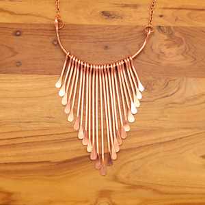 Fancy designer pure copper necklace <b>jewellery</b> set, stylish <b>jewellery</b> for wear on special occasion. - Product Image 1