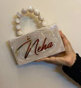 Sac de soirée bohème tendance en résine de haute qualité avec sangle écologique pour mariage, artisanat en résine, sacs pour femmes - Product Image 5