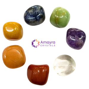 ชุดหินเจ็ดจักระแบบขัดเงา พร้อมถุงกำมะหยี่สั่งทำพิเศษ รูปทรงไม่สม่ำเสมอ กันน้ำ หินขนาดเล็ก ขายส่ง อินเดีย - Product Image 6