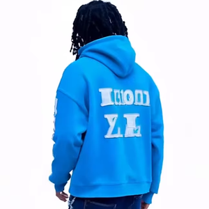 Sudadera con Capucha Oversize de Algodón con Logotipos Personalizados, Apliques Bordados y Bajo sin Rematar, Estilo Streetwear con Hombros Caídos - Product Image 2
