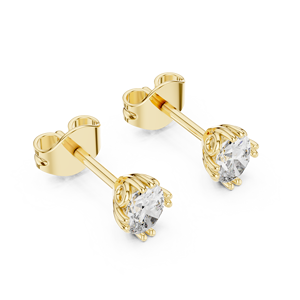 Pendientes con Diamantes Cultivados en Laboratorio de Corte Ovalado de 0.37CT, Engastados en Oro Amarillo de 18K, para Mujer, Regalo de Compromiso, Boda, San Valentín, Uso Diario - Product Image 1