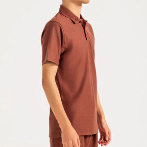 เสื้อเชิ้ตผู้ชายแฟชั่น พิมพ์โลโก้ตามสั่ง ผ้าฝ้ายเจอร์ซีย์ 100% แห้งเร็ว แขนสั้น ผ้าถักเนื้อแน่น ขายส่ง - Product Image 2