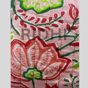 Bolsa de Viaje Acolchada de Algodón Ecológico Peach Meadow, Grande, Reutilizable, con Cierre de Cremallera, para Mercado, Compras, Cosméticos - Product Image 3