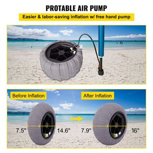 Pneumatici da Spiaggia da 200mm per Carrelli Kayak e Canoe, Pneumatici TPU da 16 Pollici con Pompa d'Aria Gratuita - Product Image 6