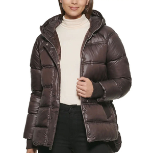 New Arrival Women's Breathable Puffer <b>Jackets</b> Street Wear Solid Colors Printed Fabric XL Size Cotton Filled Women Puffer <b>Jacket</b> - Product Image 1
