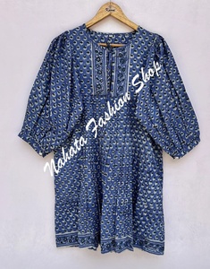 Nouvelle Arrivée Élégant Floral Bleu Noir Motif Imprimé Femmes Mini Maxi Robe Pour Les Femmes - Product Image 1