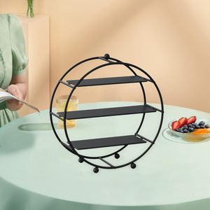 3 Tier Metal Cupcake <b>Stand</b> Black Round Cake Display Plate for Afternoon <b>Tea</b> Birthday Parties & Elegant Dessert Presentation - Product Image 3
