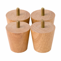 Pied de canapé conique en bois massif avec boulon M8, en bois d'hévéa, chêne, hêtre, noyer, pour remplacement ou support de meuble